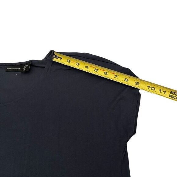 ADRIENNE VITTADINI Navy Blue Short Sleeve Scoop Neck Blouse Size XL - Picture 6 of 7